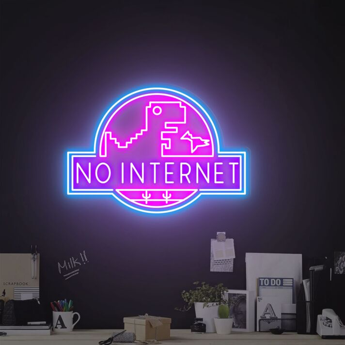 NO INTERNET LED-Neonschild für Home Office und Gaming Room