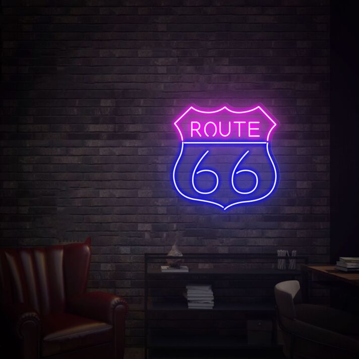 ROUTE 66 LED-Neonschild für Bar und Wohnzimmer