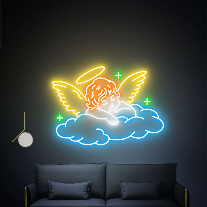 Engel auf Wolke LED-Neonschild Wohnzimmer Schlafzimmer