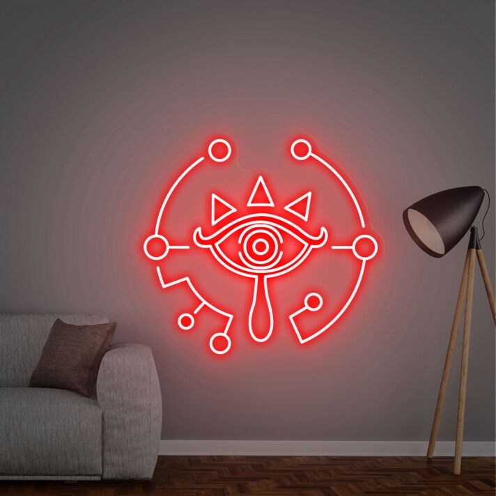 Auge Symbol mit geometrischen Elementen LED-Neonschild für Wohnzimmer Gamingzimmer