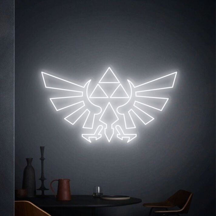 stilisiertes Adler-Emblem mit Triforce Symbol LED-Neonschild Gaming Zimmer