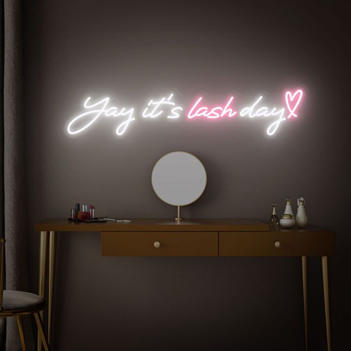 Yay it's lash day LED-Neonschild für Kosmetikstudio