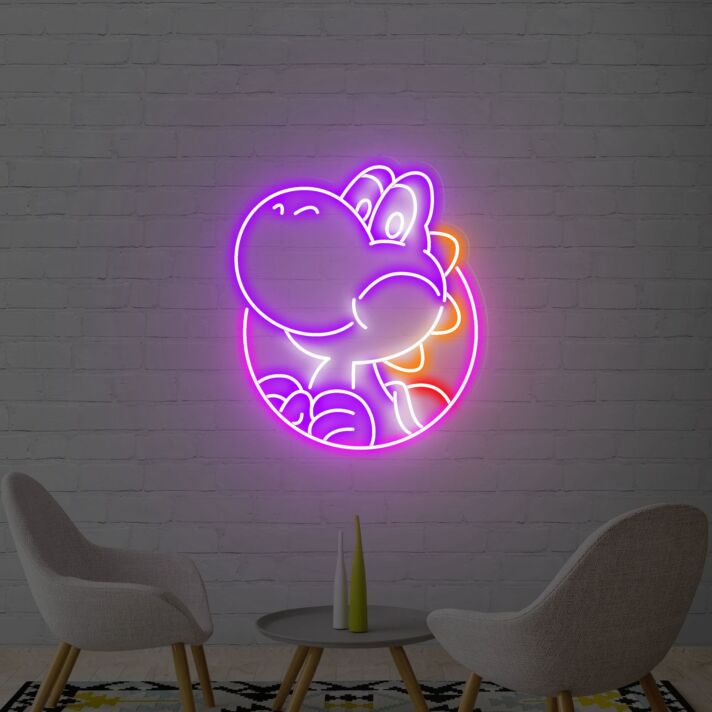 Cartoon-Dinosaurier LED-Neonschild für Kinderzimmer Gamingzimmer