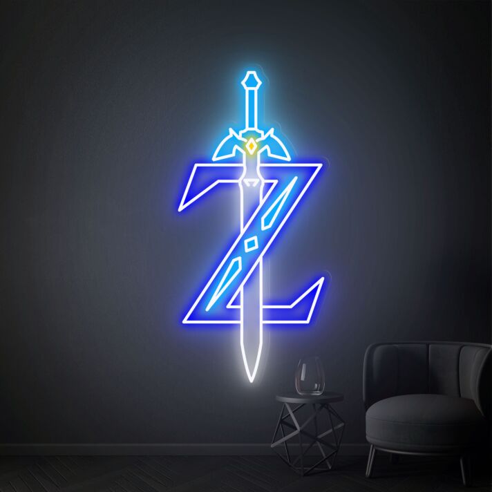Schwert mit Buchstabe Z LED-Neonschild Gaming Zimmer Wohnzimmer