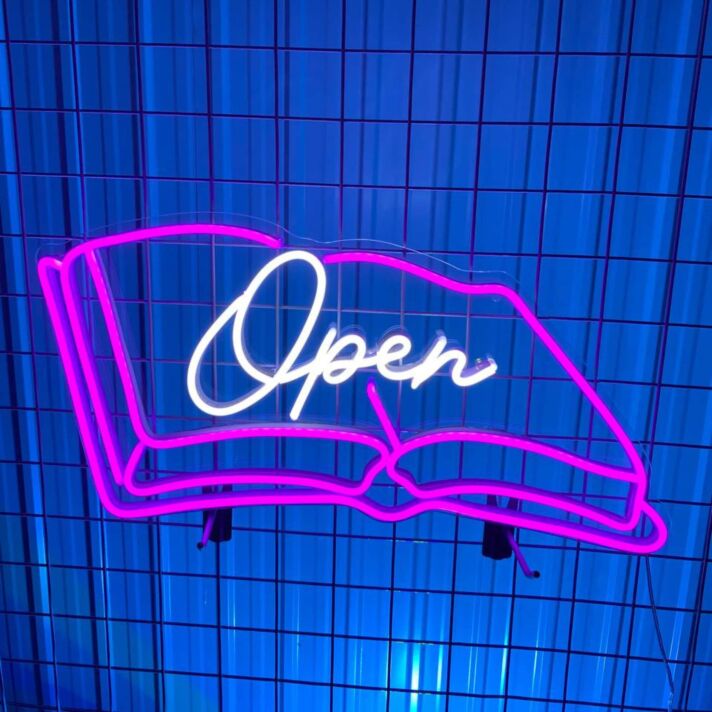 Open LED-Neonschild für Buchladen Café