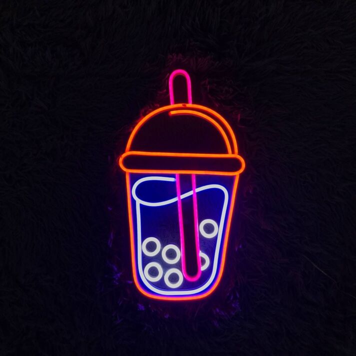 Brighten Up Your Cafe or Home with the Vibrant Bubble Tea Led Neon Sign - Perfect for Parties, Storefronts, and Kitchen Wall Decor.