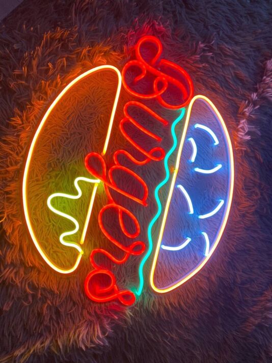 Burger LED-Neonschild für Restaurant und Imbiss