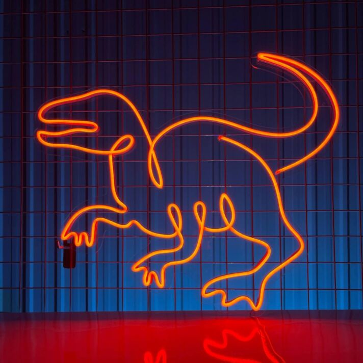 Dinosaurier LED-Neonschild für Kinderzimmer und Gaming Raum