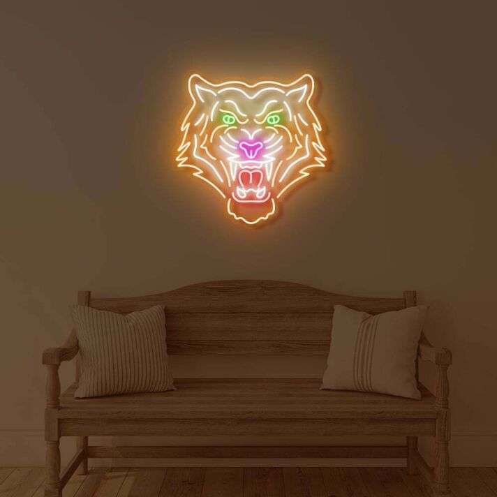 Neon Tigerkopf LED Neonschild Wanddekoration