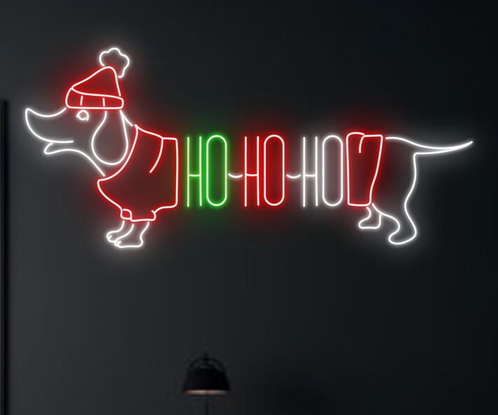 HO HO HO LED-Neonschild Wohnzimmer Weihnachtsdeko