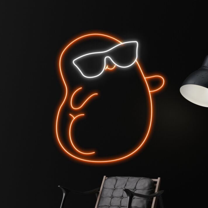 Bohne mit Sonnenbrille LED-Neonschild Wohnzimmer Cafe