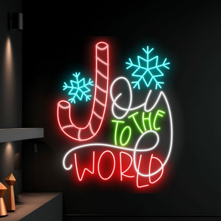 Joy to the World LED-Neonschild Weihnachtsdekoration Wohnzimmer