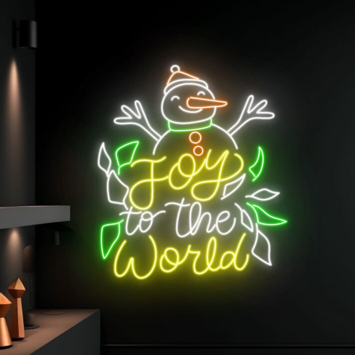 Joy to the World LED-Neonschild Weihnachten Wohnzimmer