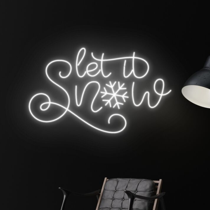 let it snow LED-Neonschild Wohnzimmer Weihnachten