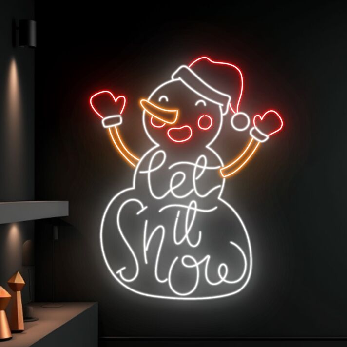 let it snow LED-Neonschild Weihnachten Wohnzimmer