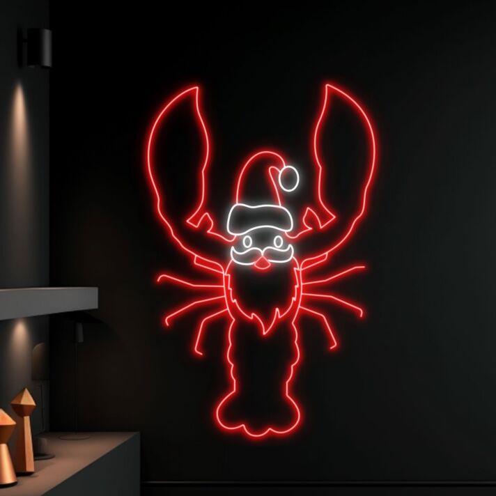 Weihnachts-Hummer LED-Neonschild für Restaurant und Weihnachten