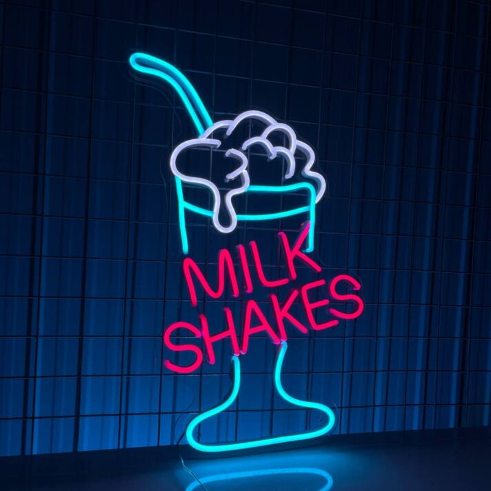MILK SHAKES LED-Neonschild für Café Eisdiele