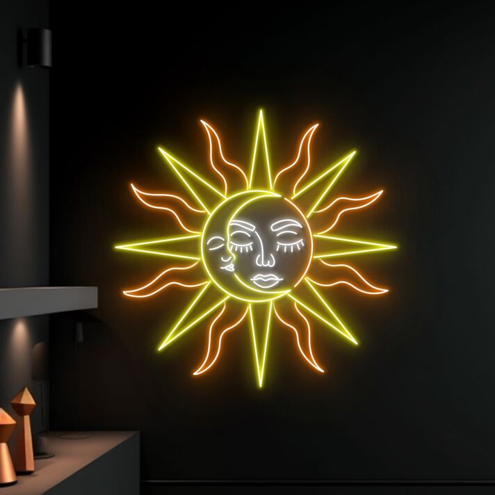 Sonne mit Strahlen LED-Neonschild Wohnzimmer Bar