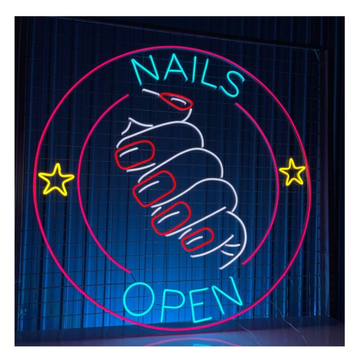 Nails Open Neon LED Schild für Nagelstudio moderne Fenster und Wandbeleuchtung