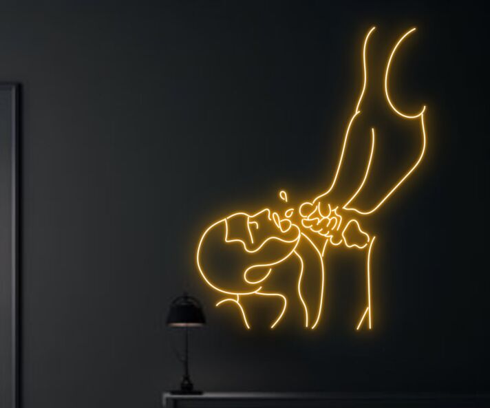 Abstraktes Neon LED Kunstschild menschliche Silhouette modernes Wandlicht