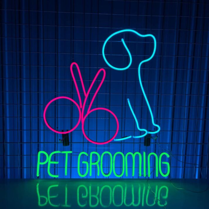 PET GROOMING LED-Neonschild für Hundesalon Tierpflege
