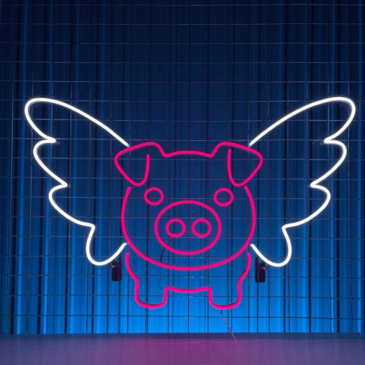 fliegendes Schwein LED-Neonschild für Wohnzimmer Bar