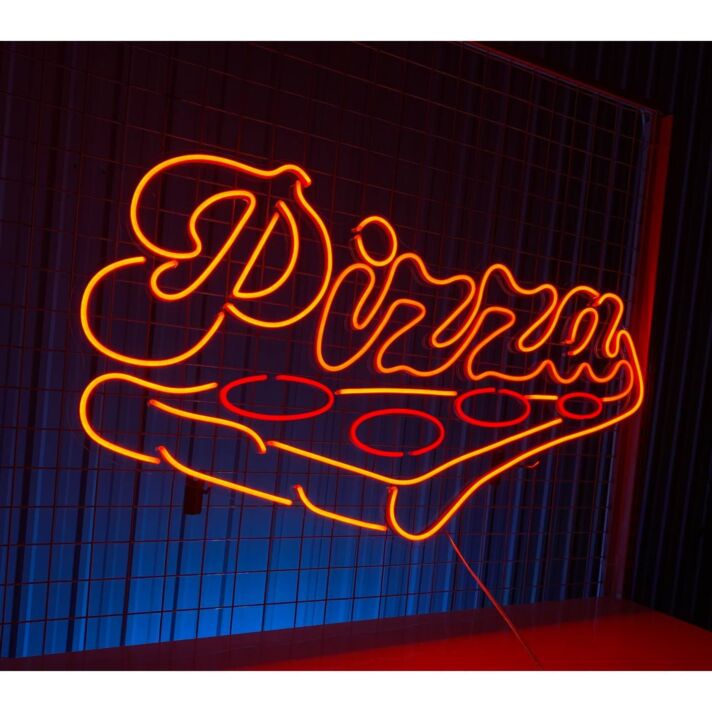 Pizzastück LED Neonschild für Restaurant und Imbiss