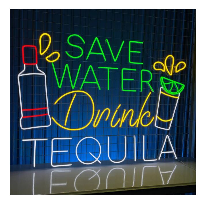 SAVE WATER Drink TEQUILA LED-Neonschild für Bar Club