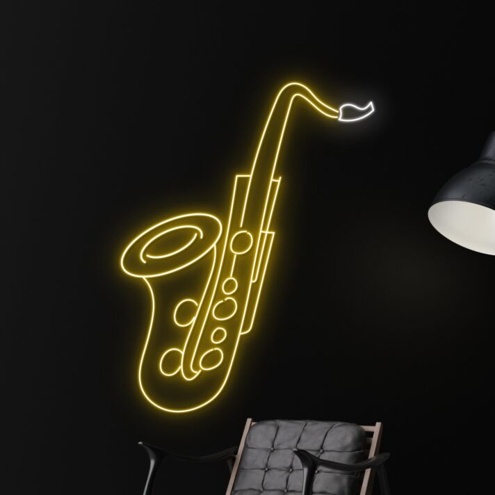Saxophon LED-Neonschild für Wohnzimmer Musikraum