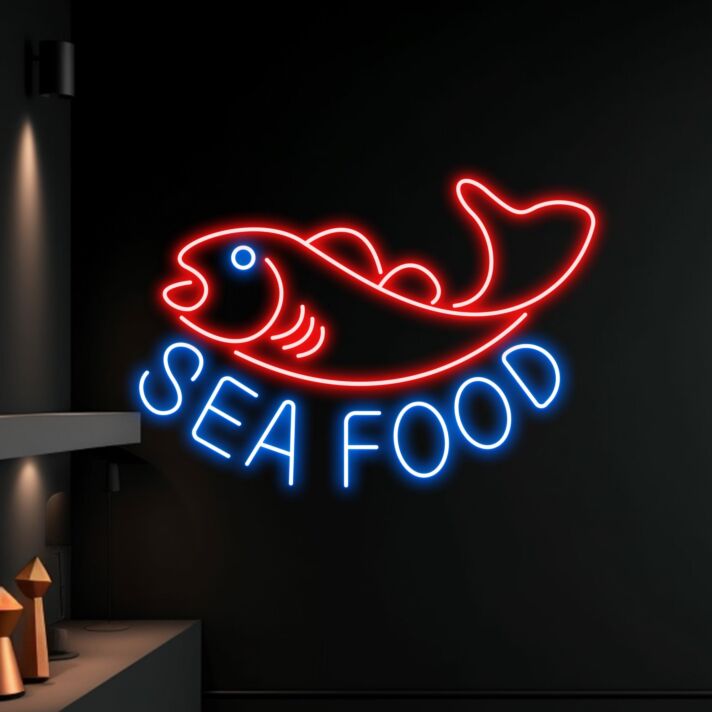 SEA FOOD LED-Neonschild für Restaurant und Bar