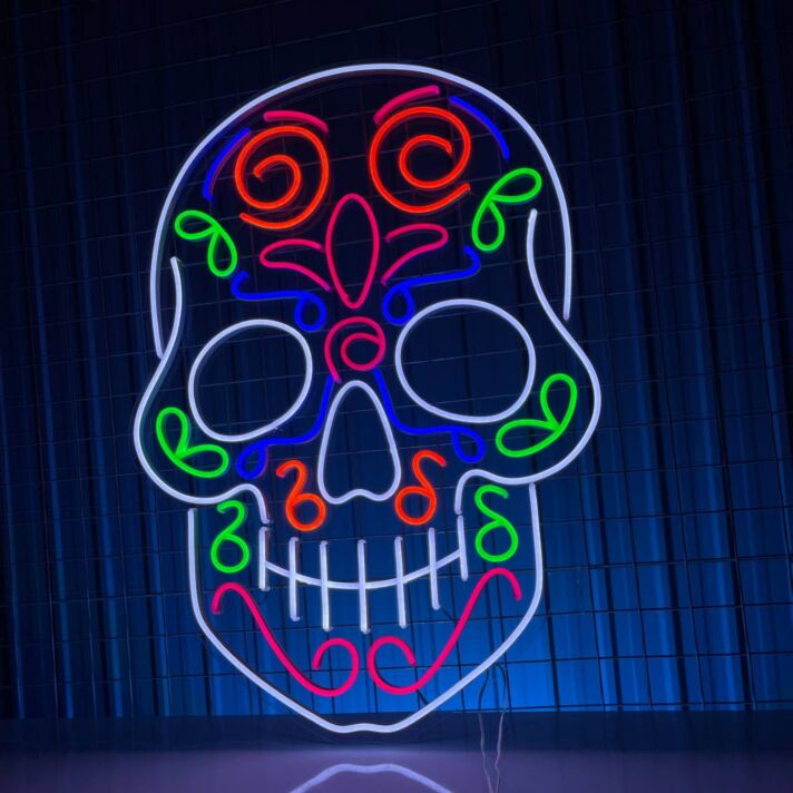 Zuckerschädel LED-Neonschild für Bar Club
