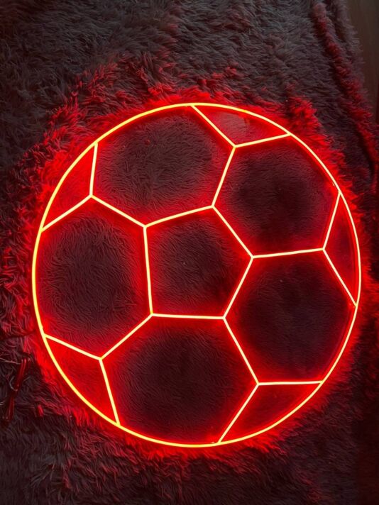 Fußball LED-Neonschild für Kinderzimmer oder Sportbar