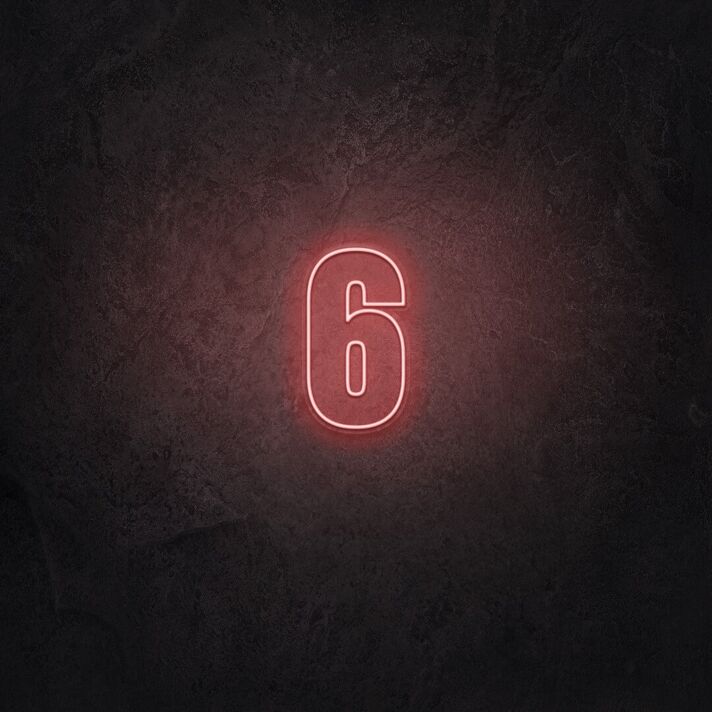Zahl 6 LED-Neonschild für Hausnummer, Bar oder Eventdekoration