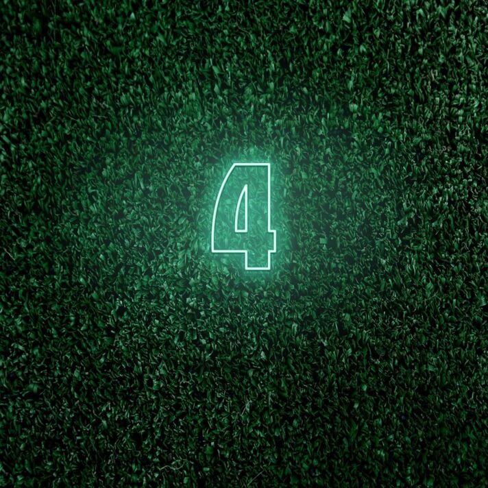 LED Neon Zahl 4 als moderne Wanddekoration