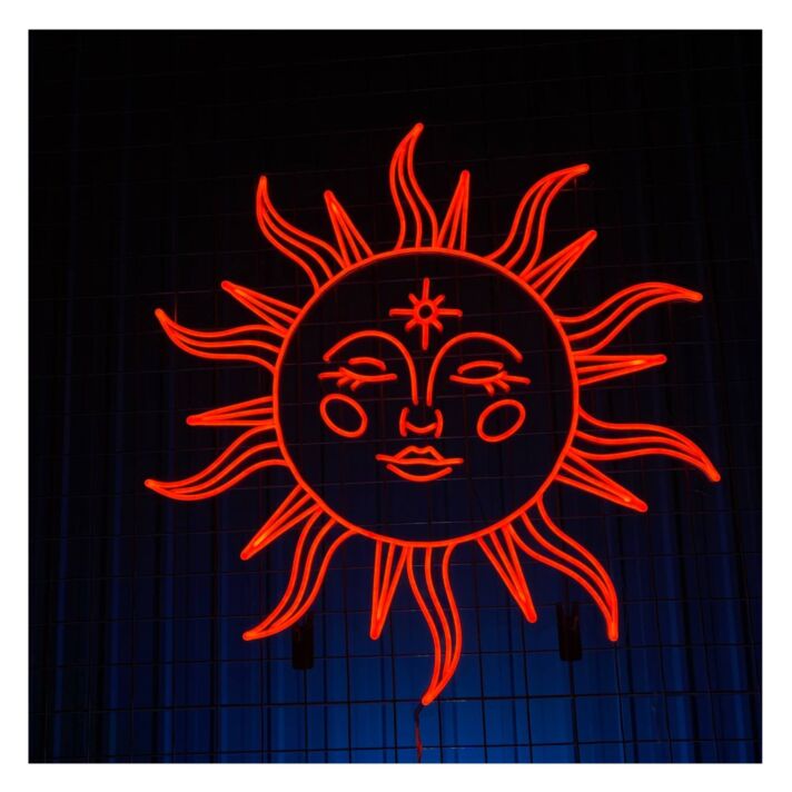 Sonne mit Gesicht LED-Neonschild Wohnzimmer Bar