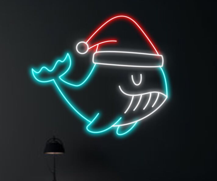 Wal mit Weihnachtsmütze LED-Neonschild Wohnzimmer Weihnachtsdekoration