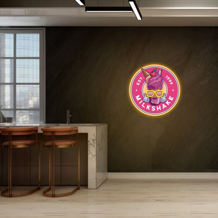 EST 1999 MILKSHAKE LED-Neonschild für Café Bar