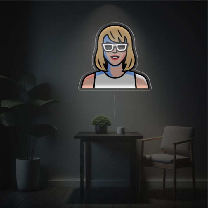 Avatar einer Frau mit blondem Haar LED-Neonschild für Wohnzimmer Home Office