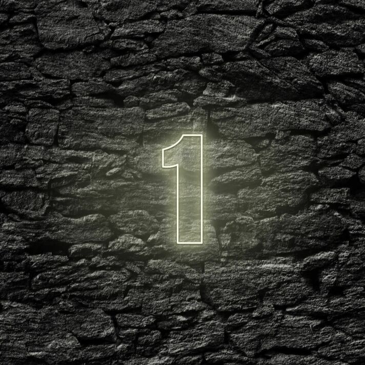 LED Neon Zahl 1 als moderne Wanddekoration