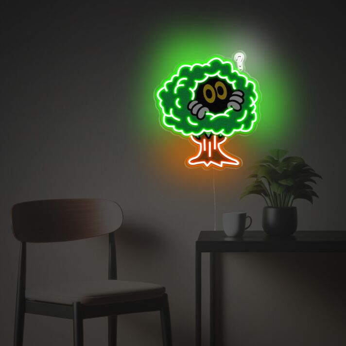 Verspieltes Neon LED Wandlicht mit Baum Motiv dekorative Lichtgestaltung für Kinderzimmer oder kreative Räume