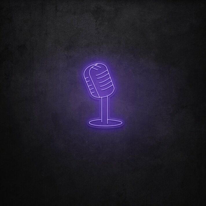 Retro-Mikrofon LED-Neonschild für Musikstudio und Bar