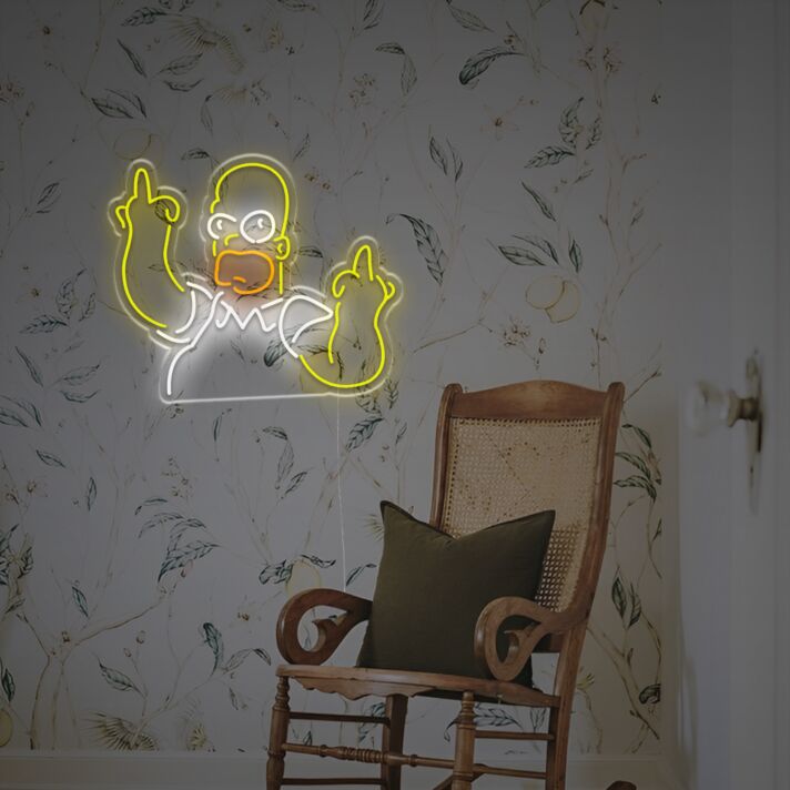 Cartoon-Stil Figuren LED Neonschild mit Humorvollem Ausdruck als Auffällige Wanddekoration für Wohnzimmer Studio Bar oder Kreative Räume