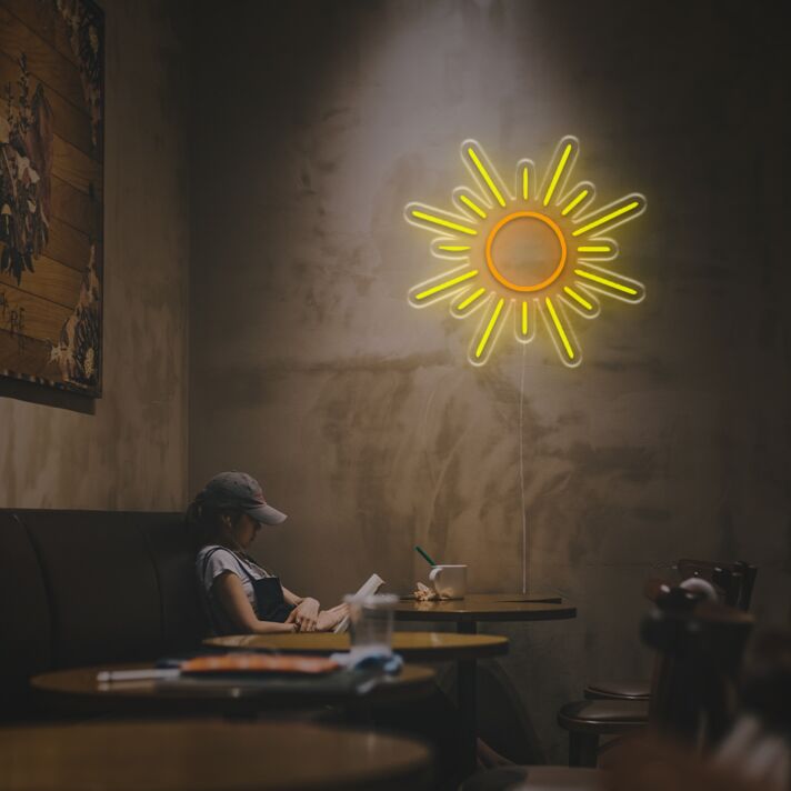 Sonne LED-Neonschild für Café oder Wohnzimmer