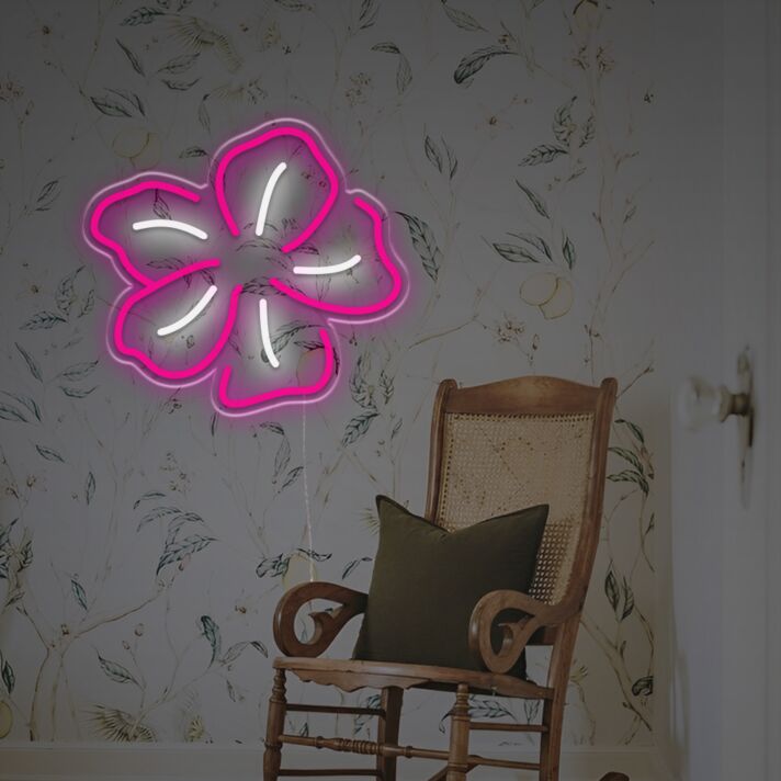 fünfblättrige Blume LED-Neonschild für Wohnzimmer Schlafzimmer