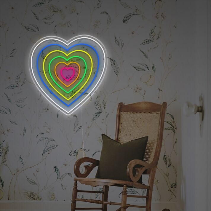 Illusion Heart LED Neon Sign