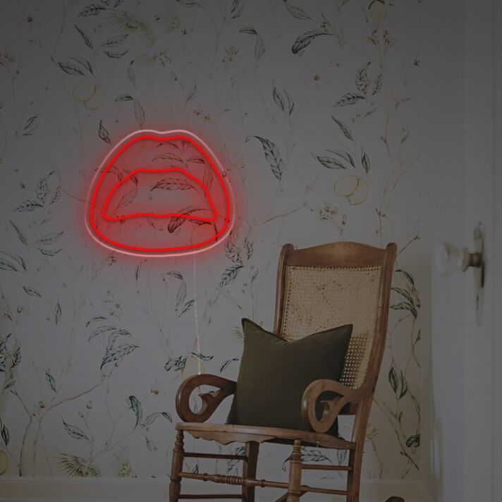 Rote Lippen LED-Neonschild als moderne Neon Wanddekoration für Schlafzimmer Wohnzimmer oder Bar