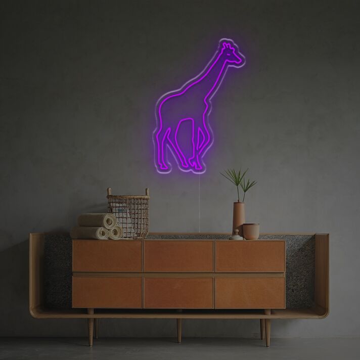 Minimalistisches Giraffe LED Neonschild abstrakte Neon Wanddekoration im modernen Stil