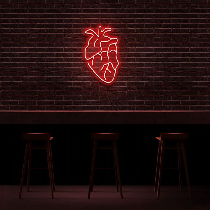 anatomisches Herz LED-Neonschild Bar Wohnzimmer