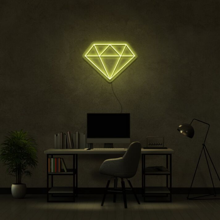 Diamant Symbol LED-Neonschild für Home Office und Wohnzimmer