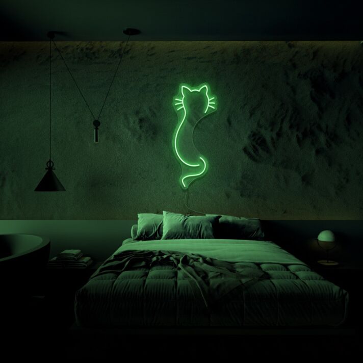 Katzen Silhouette LED-Neonschild Schlafzimmer